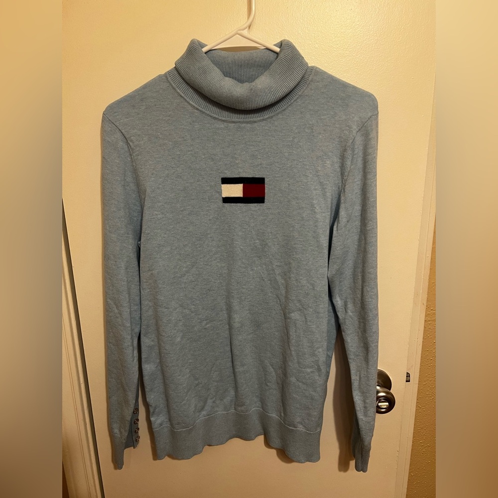 Tommy Hilfiger Sky Blue Turtleneck Sweater